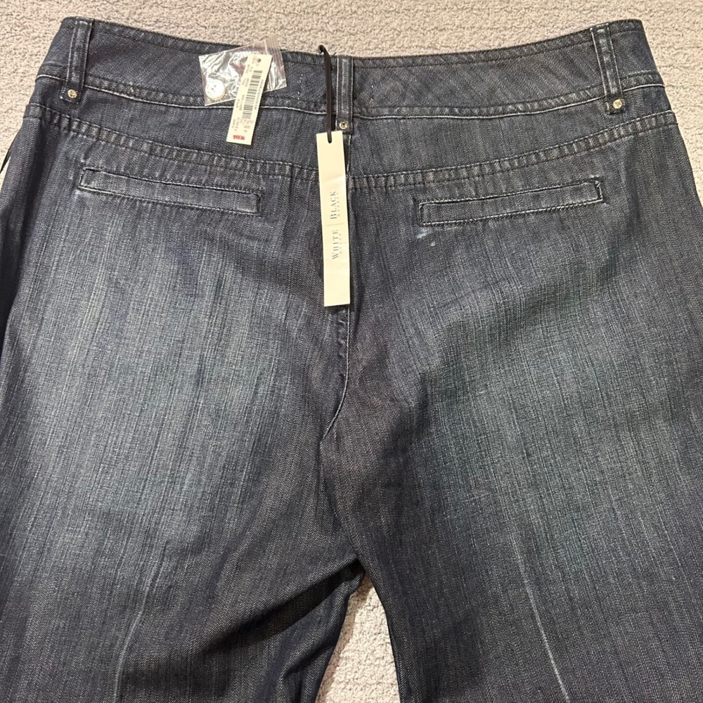 White House Black Market Flare Jeans 14R Dark Wash Y2K Officecore Minimalist - Picture 9 of 11